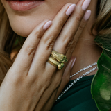 Snake Bombe Ring in 18K Gold