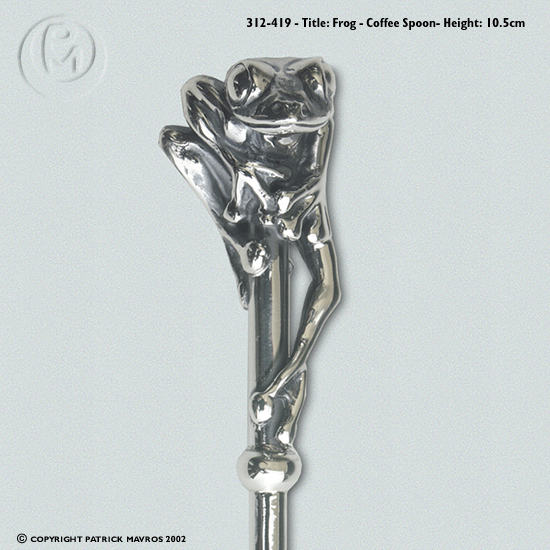 Frog Coffee Spoon in Sterling Silver