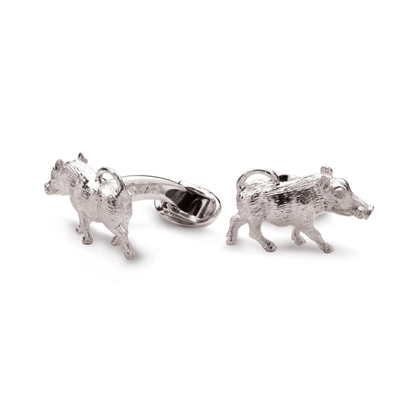 Warthog Cufflinks in Sterling Silver