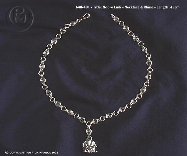 Ndoro Link Necklace & Rhino Pendant