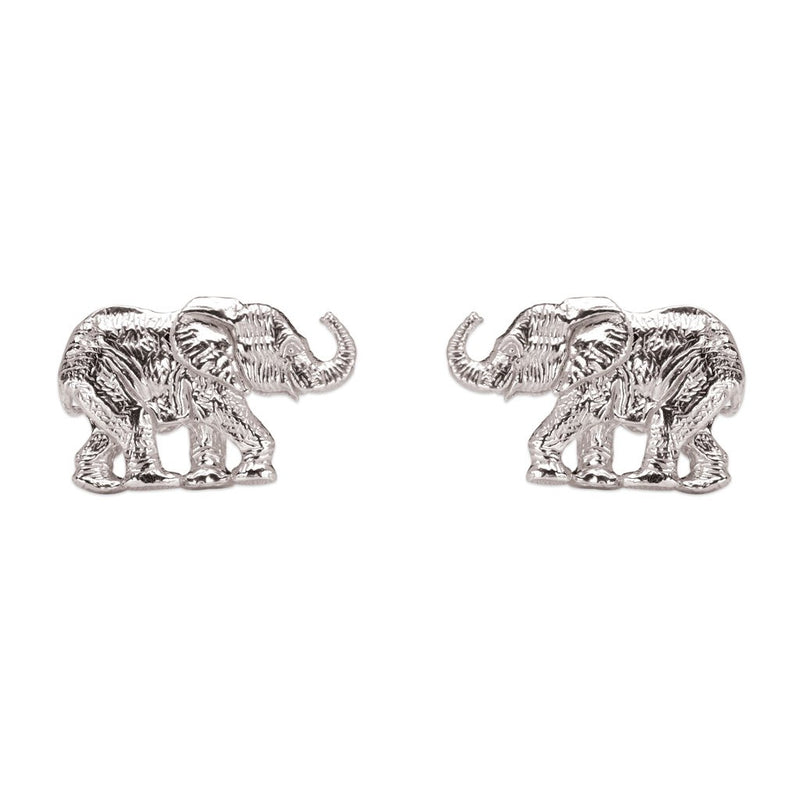 Elephant Stud Earrings in Sterling Silver