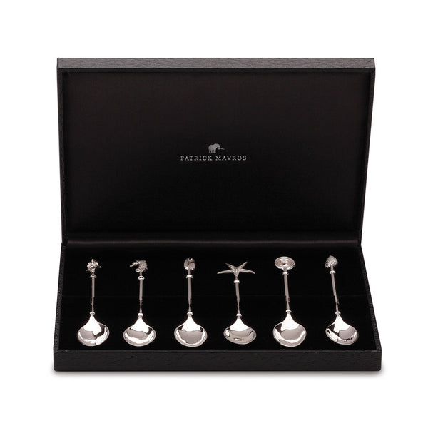 Set of 6 Coffee Spoons in Sterling Silver in Presentation Box
