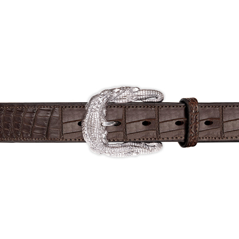 Alexander's Sterling Silver buckle leather belt