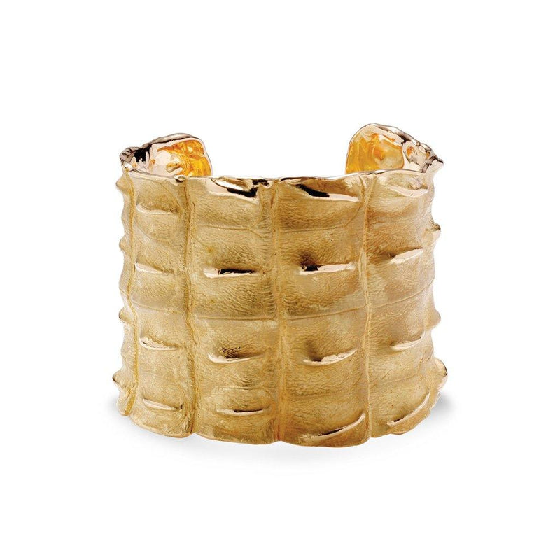 Croc Hornback Cuff in 18K Gold