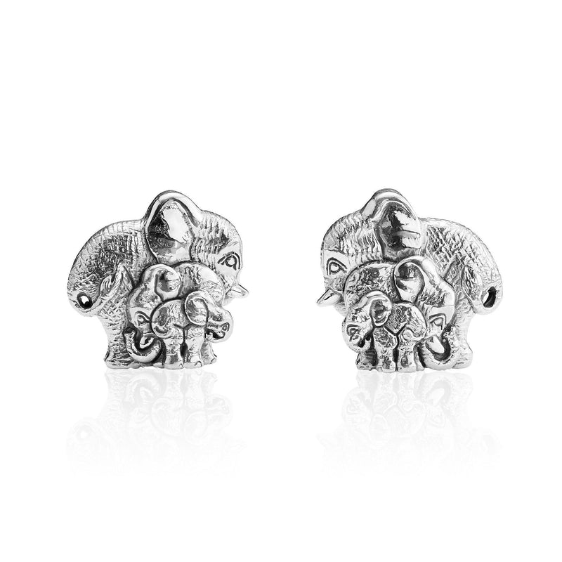 Ben the Elephant Stud Earrings in Sterling Silver - Large