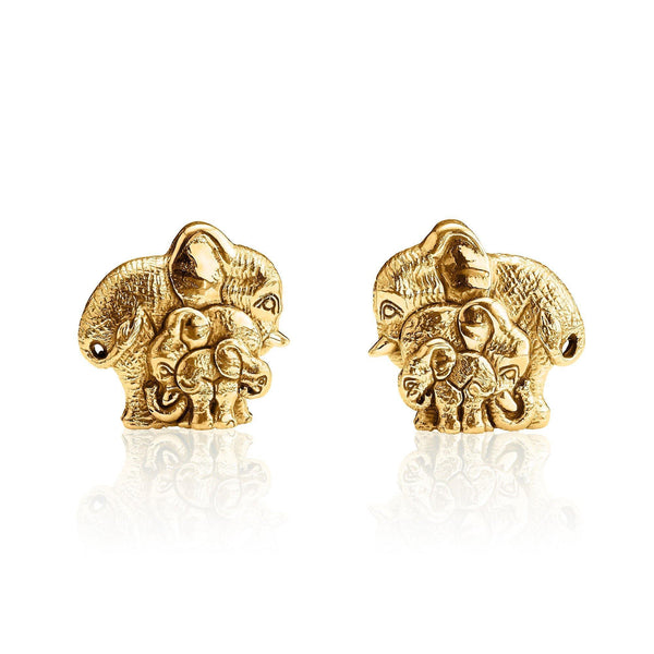 Ben the Elephant Stud Earrings in 18K Gold - Large