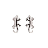 Gecko Stud Earrings in Sterling Silver