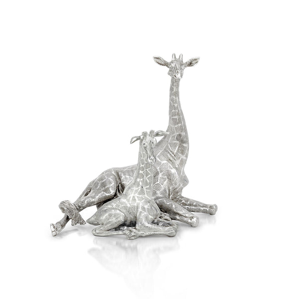 Giraffe Calf Sitting in Silver - Patrick Mavros