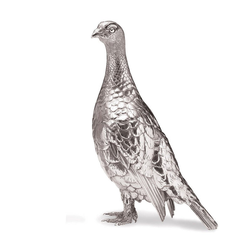 Grouse Male Sculpture in Sterling Silver - Large