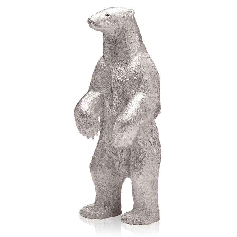 Polar Bear Standing in Silver - Large