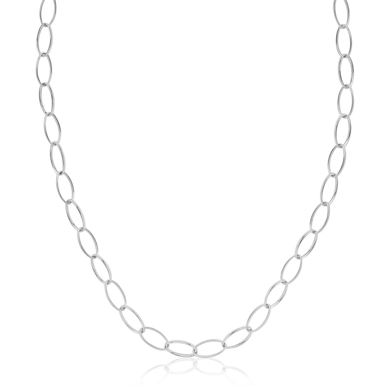 Loop Chain Necklace in Silver - Long