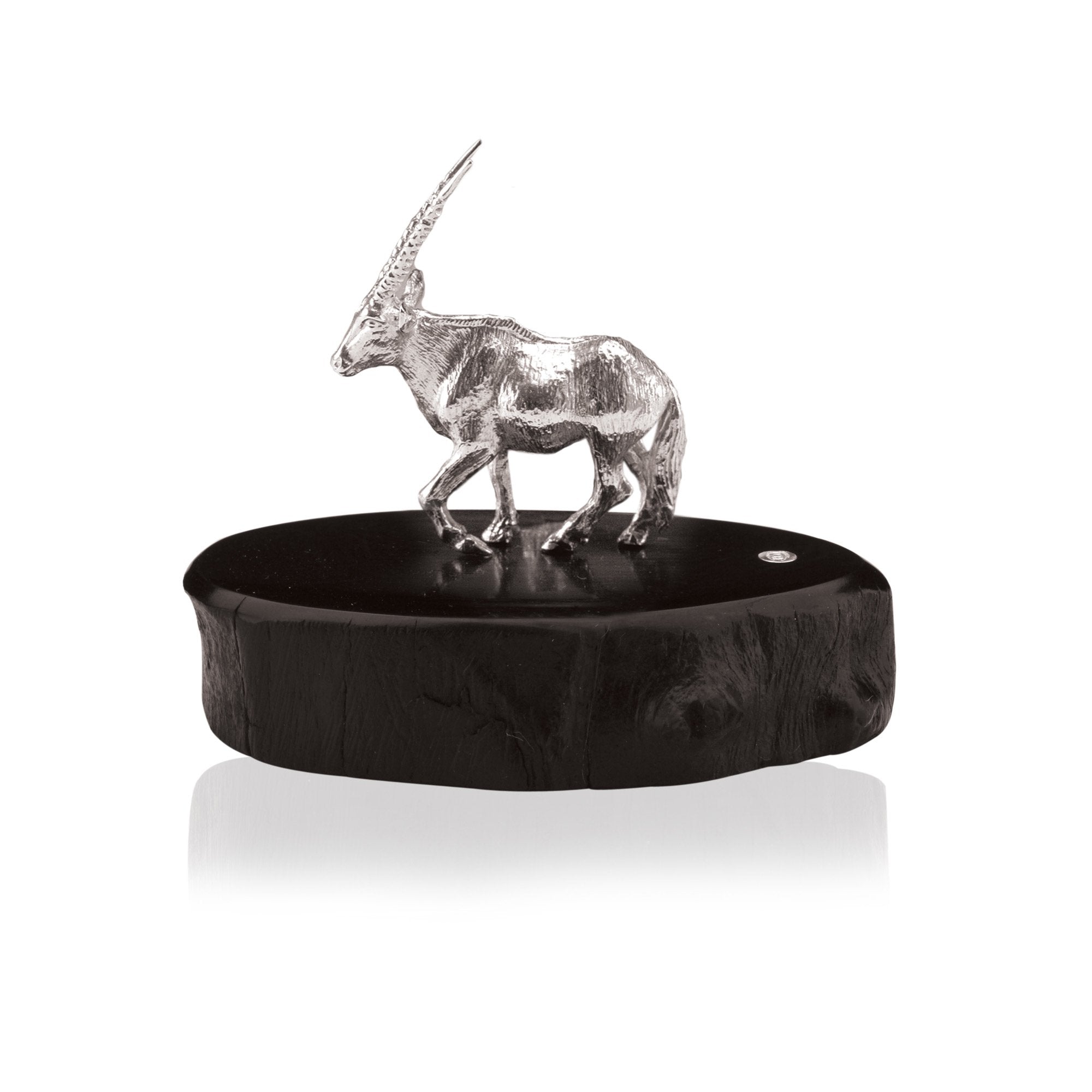 Orix Silver Oryx Miniature on Dark Wood Base in Silver – Patrick Mavros