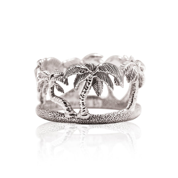 Palm Tree Napkin Ring in Sterling Silver