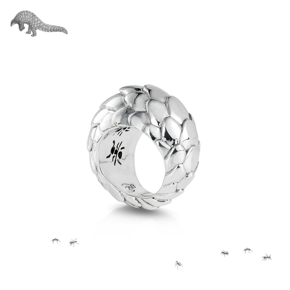 Pangolin Haka Ring in Silver