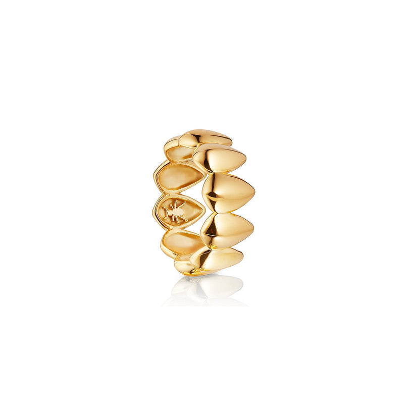 Pangolin Scale Ring in 18K Gold