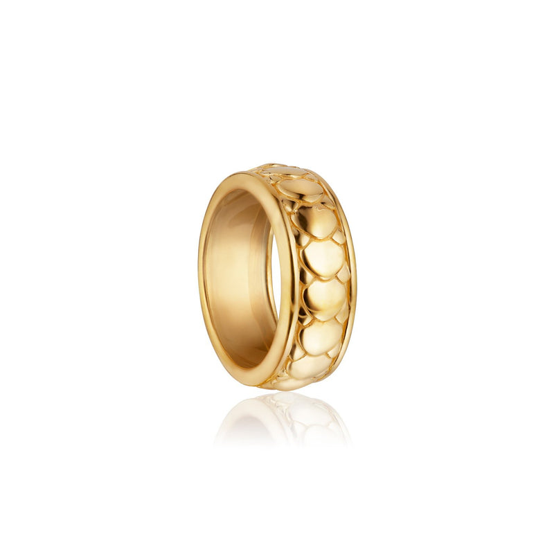 Pangolin Shield Ring in 18K Gold