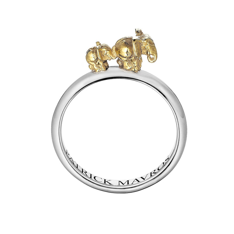 Ma & Ba Ele Ring in Sterling Silver & 18K Gold