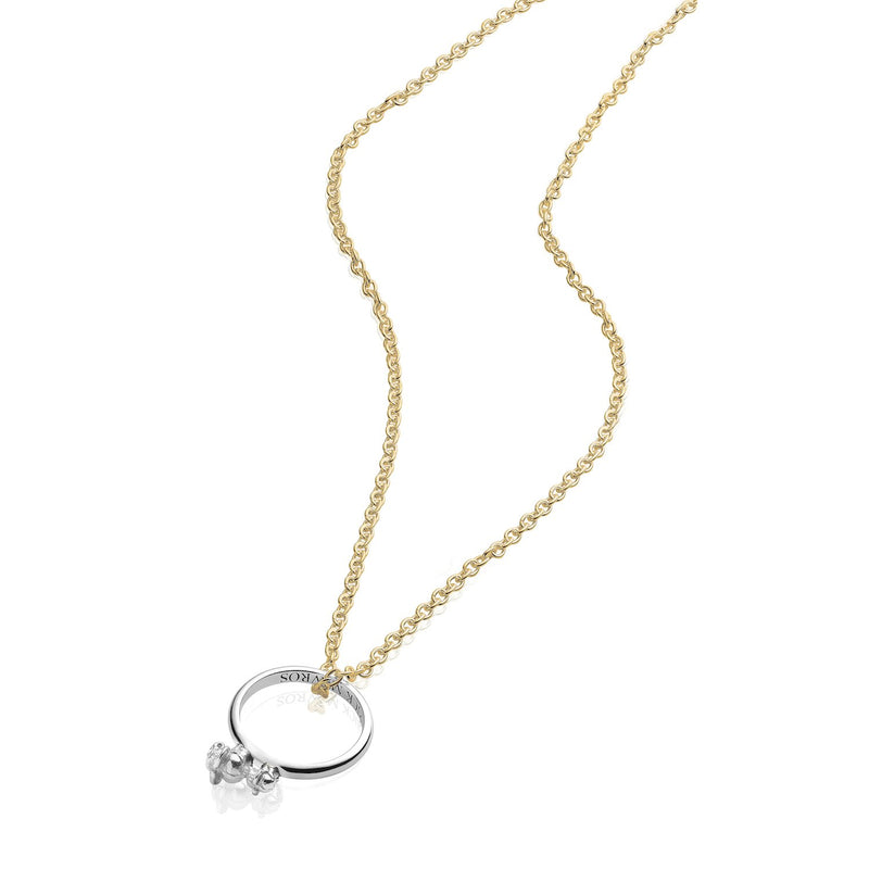 Ma & Ba Ele Ring in Sterling Silver and Link Chain in 18K Gold