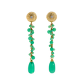 Sea Urchin Dangle Earrings with Chrysoprase & Diamond in 18K Gold