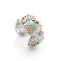 Sea Urchin Grande Cuff with Gold - Chrysoprase in Silver