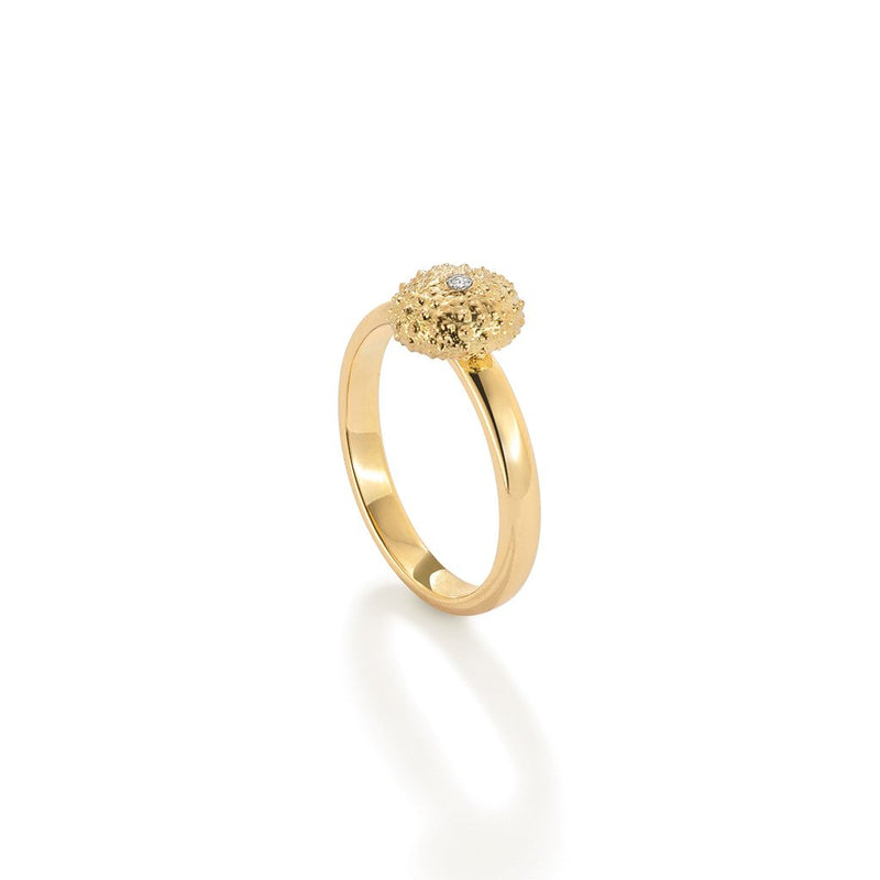Sea Urchin Petite Ring in 18K Gold with Diamond