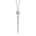 Sea Urchin Spine Grande Necklace in Chrysoprase in Sterling Silver and 18K Gold