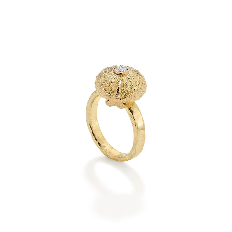 Sea Urchin Starfish Ring in 18K Gold with Diamond