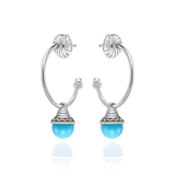 Nada Hoop Earrings - Turquoise in Silver by Patrick Mavros