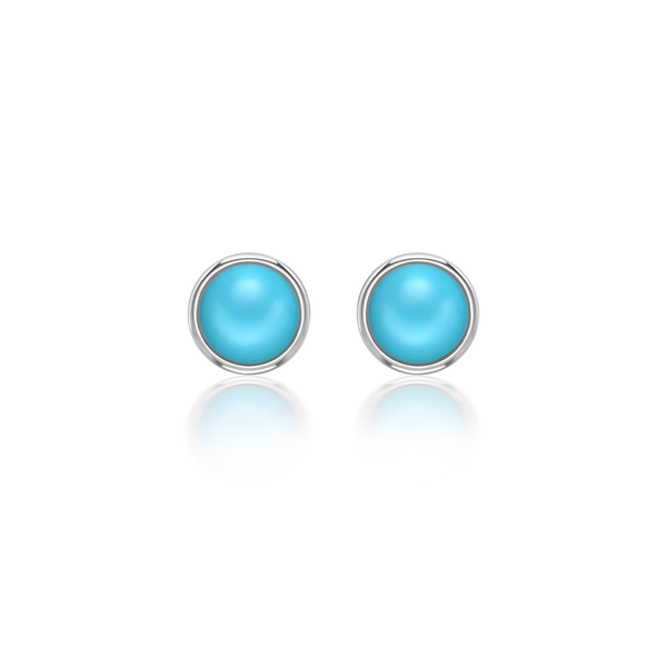 Nada Stud Earrings - Turquoise in Silver - Small by Patrick Mavros