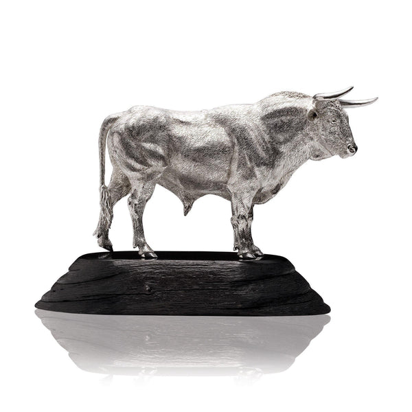 Spanish Bull on Blackwood Base - Large by Patrick Mavros