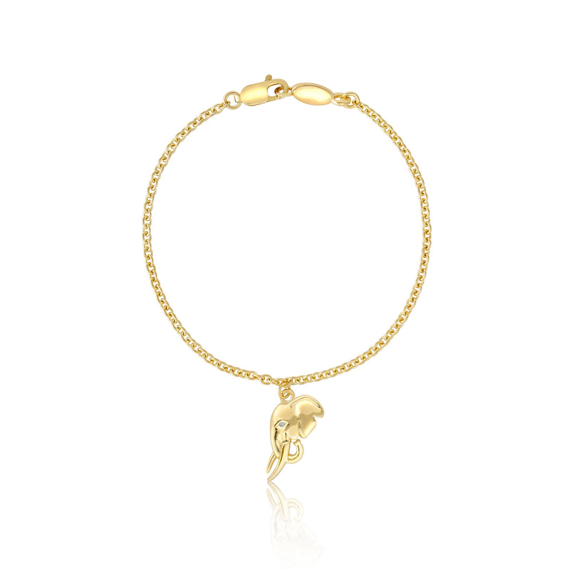 TUSK Charm Bracelet with Diamond in 18K Gold