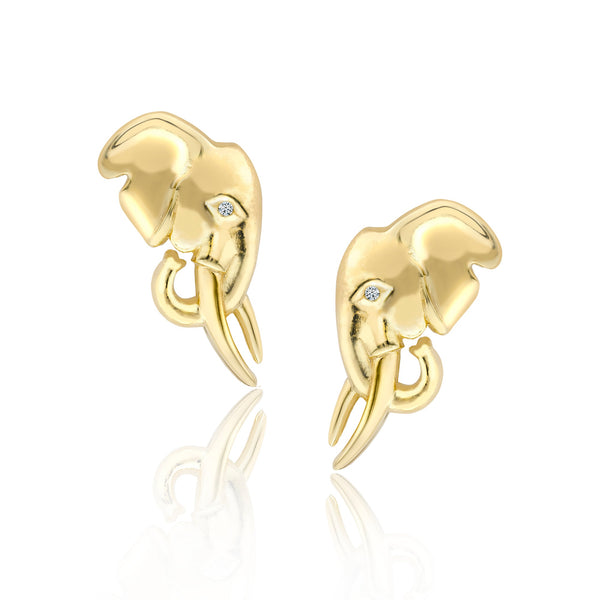 TUSK Earrings with Diamond in 18K Gold - Small