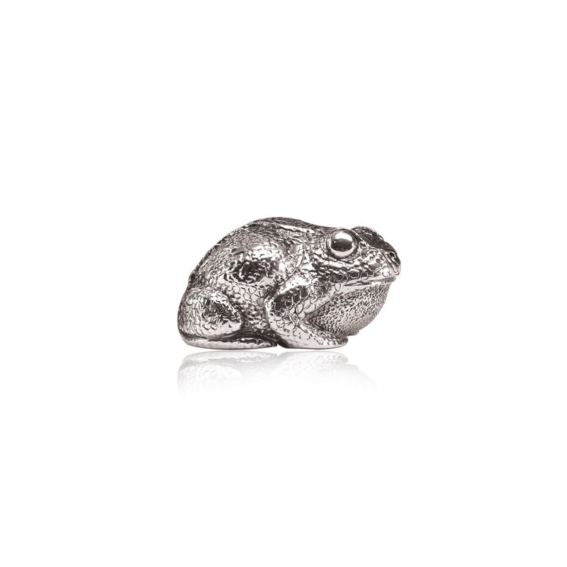 Toad Baby Sitting Sculpture in Sterling Silver