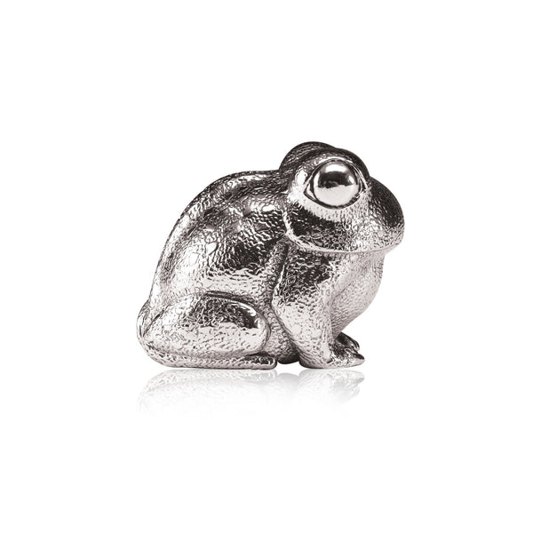 Toad Sitting Sculpture in Sterling Silver - Medium