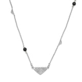 Vakadzi Long Necklace with Black Onyx in Silver by Patrick Mavros