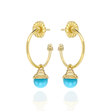Nada Hoop Earrings - Turquoise in 18K Gold by Patrick Mavros
