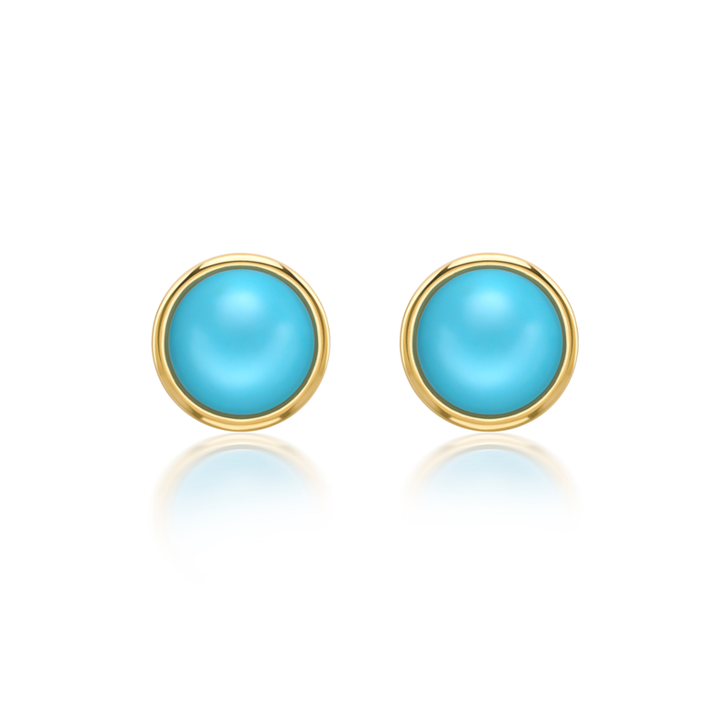 Nada Stud Earrings - Turquoise in 18K Gold by Patrick Mavros