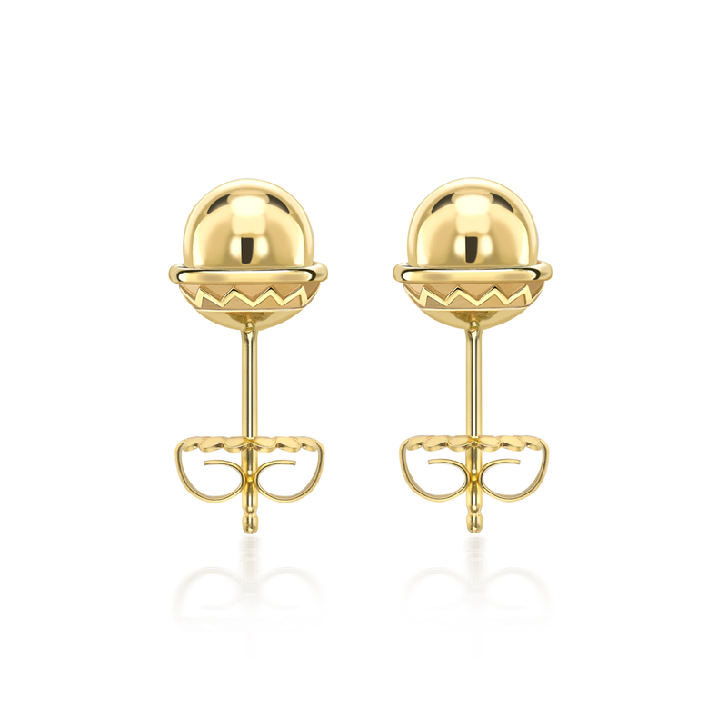 Nada Stud Earrings - Gold Bead in 18K Gold by Patrick Mavros