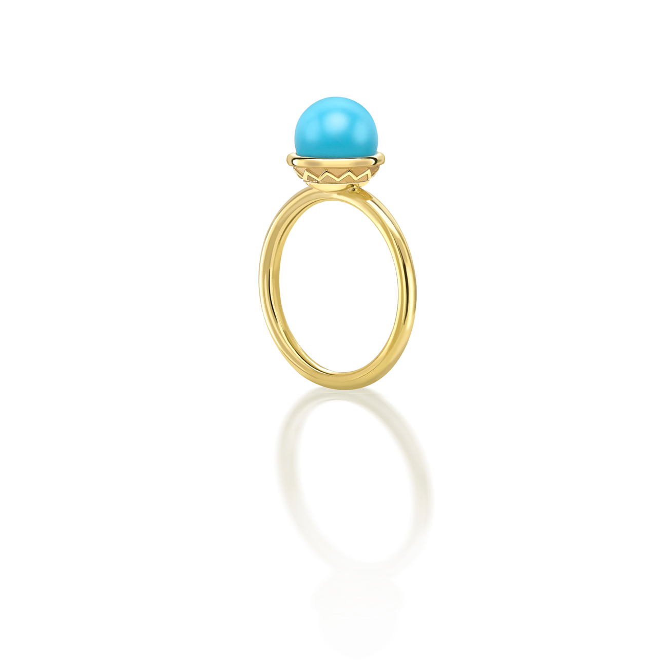 Nada Ring - Turquoise in 18K Gold – Patrick Mavros