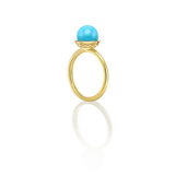 Nada Ring - Turquoise in 18K Gold by Patrick Mavros