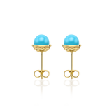 Nada Stud Earrings - Turquoise in 18K Gold - Small by Patrick Mavros