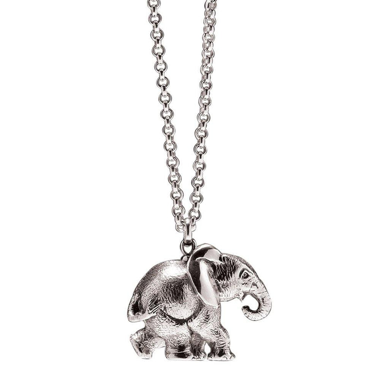 ZoZo Elephant Pendant & Chain in Sterling Silver - Large