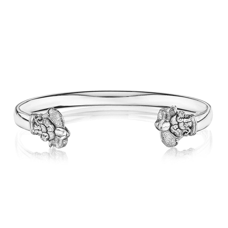 Ben the Elephant Wire Cuff in Sterling Silver