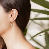 Nada Hoop Earrings - Turquoise in 18K Gold - Small by Patrick Mavros