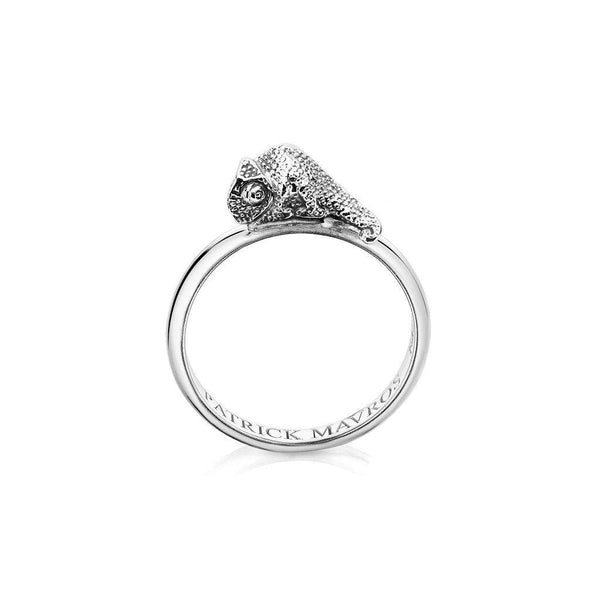 Animal Lover Chameleon Mini-Ring in Sterling Silver