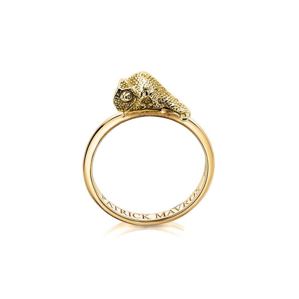 Animal Lover Chameleon Mini-Ring in 18K Gold