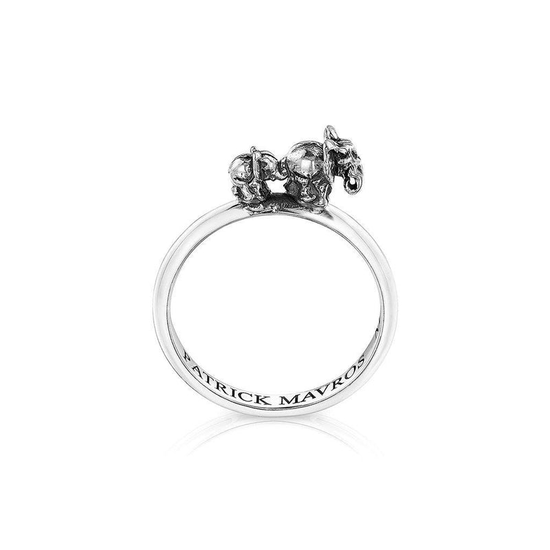 Animal Lover Ma & Ba Ele Mini-Ring in Sterling Silver
