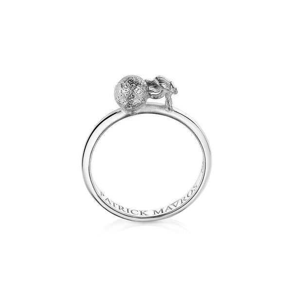 Animal Lover Dung Beetle Mini-Ring in Sterling Silver