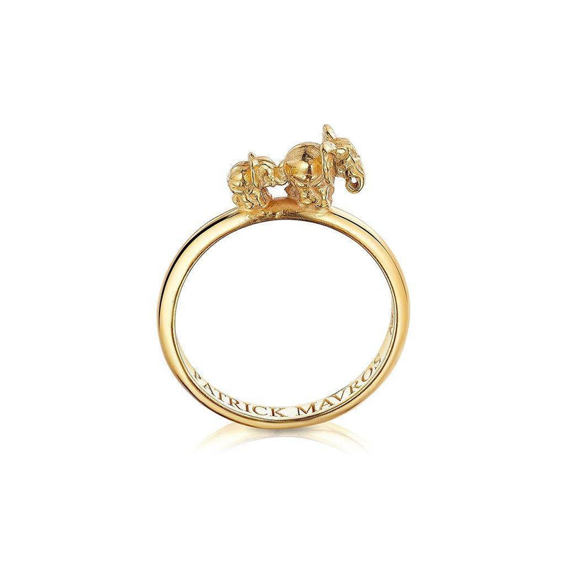 Animal Lover Ma & Ba Ele Mini-Ring in 18K Gold