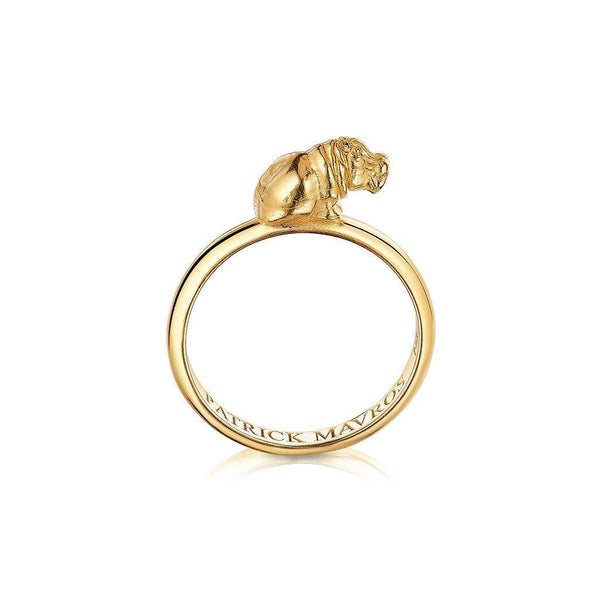 Animal Lover Hippo Mini-Ring in 18K Gold